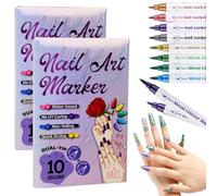 10 Color Nail Art Pens Set, Nail Art Markers for Gel Nails, 3D Gel Nail Polish Set, Nail Varnish Pen Quick-Dry Nail Polish Pens for Home & Salon DIY (2SET)