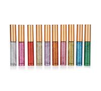 10 colori Liquid Eyeliner Set Shining Metallic Glitter Diamond Eyeliner Liquid Long Lasting Waterproof Liquid Eyeliner Pen Kit di trucco per la festa nuziale Cosplay