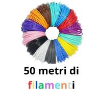 10 Colori per la Stampa 3D Filamento PLA 1.75mm per Penna 3D Filo Totale 50m