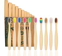 10 Colori Spazzolini Bamboo, Spazzolino da Denti a Setole Morbide Senza BPA, Set di spazzolini da denti in bambù naturale ecologico (Bambini - 10 colori)