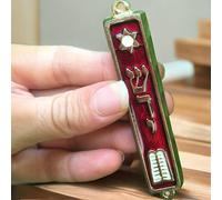10 Commandment Mezuzah Silver Tone Made in Israel Door Mezuza Hebrew Torah Bibl