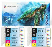 10 Compatibili PGI-5 CLI-8 Cartucce d'inchiostro per Canon Pixma MP500 MP530 MP600 MP600R MP610 MP800 MP800R MP810 MP830 MP950 MP960 MP970 iP4200 iP4300 iP4500 iP5200 iP5200R iP5300 - Alta Capacità