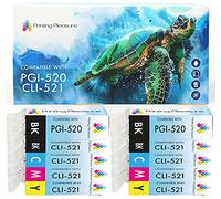 10 Compatibili PGI-520 CLI-521 Cartucce d'inchiostro per Canon Pixma MP540 MP540x MP550 MP560 MP620 MP620b MP630 MP640 MP980 MP990 MX860 MX870 iP3600 iP3680 iP4600 iP4680 iP4700 - Alta Capacità