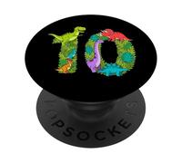 10° compleanno dieci anni dinosauro tema festa estetica PopSockets PopGrip Adesivo