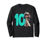 10° Compleanno Ragazza Antico Egizio Bambini Egitto Festa 10 Dieci Maglia a Manica