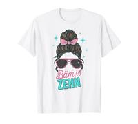 10 ° Compleanno Ragazza Bun bäm Dieci Maglietta