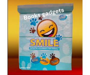 10 Conf. (100 Tappetini) Smile Tappetino Traversine Cani Gatti Assorbenti 60x60
