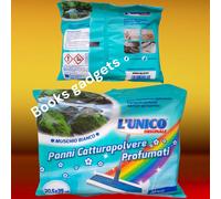 10 Conf. (200 Pz) L'unico Originale Panno Catturapolvere Muschio Bianco 20,5x39