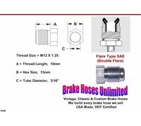 10 Confezione - Maschile Tubo Dado - M13 X 1.25, Doppio Flare, 3/16 " Linea