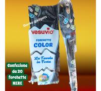 10 Confezioni (200 Forchette) Vesuvio Forchetta in Plastica NERO Tavola in Festa