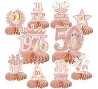 10 confezioni da 50° compleanno decorazioni per torte Hello 50 Straight Outta 1976 Cake Topper Table Sticks Decorazione per torta Compleanno Happy 50th Birthday Matrimonio Anniversario Centerpieces