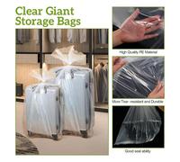 10 confezioni di borse di stoccaggio in plastica gigante trasparente, sacchetti di plastica piatti e grandi per il confezionamento di vestiti, bagagli, valigie, piumoni, sedie, biciclette per bambini,
