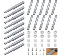 10 confezioni di chiusure per porte a spinta, chiusura sottile grigia con ammortizzatori di chiusura morbida per ante di armadi senza maniglia, guardaroba, armadi, cassetti, montaggio superficiale con