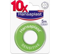 10 Confezioni di Hansaplast Sensitive Cerotto su Rocchetto 5mx2,5cm per Bende
