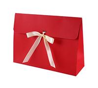 10 confezioni regalo buste con coperchio e nastro di raso 28 x 21 x 9 cm di cartone grandi sacchetti di carta regalo scatole di deformazione per abito camicia, sciarpa, libro accessori