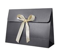 10 confezioni regalo buste con coperchio e nastro di raso 28 x 21 x 9 cm di cartone grandi sacchetti di carta regalo scatole di deformazione per abito camicia, sciarpa, libro accessori