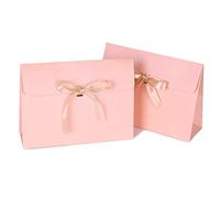 10 confezioni regalo buste con coperchio e nastro di raso 28 x 21 x 9 cm di cartone grandi sacchetti di carta regalo scatole di deformazione per abito camicia, sciarpa, libro accessori
