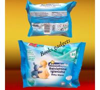 10 Confezioni (Tot.200 Salviette) Assorbello Salviettine Igieniche Aloe Vitamina