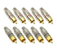 10 connettori 5 rossi 5 connettori neri in lega per trasferimento a basso rumore e suono chiaro connettore maschio in lega di zinco