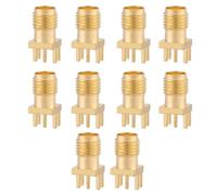 10 connettori SMA in ottone con base femmina, jack, montaggio su PCB, connettori RF da 50 Ohm