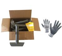 10 Contenitori per Esche Topicide Velenose. Stazione di Sicurezza Ristoramatic a Norma HACCP. Distributore Erogatore Grigio per Ratti e Topi Grandi. Cm 24 x H 37. in Omaggio Guanti da Lavoro NBR