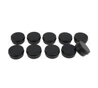 10 contenitori vuoti in metallo per cosmetici, da viaggio, per campioni di trucco, 30 g, colore nero