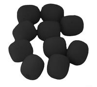10 coperture in schiuma per microfono per cuffie da gioco, protezioni per parabrezza nere con ID di 2 mm per microfoni auricolari, riduzione del rumore elastica morbida per discorso e trasmissione