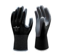 10 Coppie SHOWA 370 Leggero Flessibile Precisione Grip Guanti Nitrile Palmo Nero