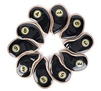 10 copricapi per ferri da golf, set impermeabile in PU con etichette numerate e chiusura a zip, adatto sia ai giocatori destri che mancini, include i ferri dal 3 al 9, PW, AW e SW.