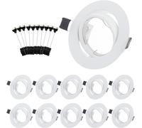 10 Cornici Faretti LED Incasso Orientabili Bianco GU10 68-80mm Bojim