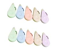 10 correttori a nastro, 8 m x 5 mm, bianco, ad asciugatura rapida, correttivo, totale 80 m, per scrivere diari, annotare, correggere gli studenti