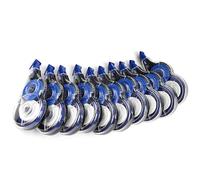 10 correttori a nastro, 8 m x 5 mm, per artigianato, biglietti, scrapbooking, ricaricabili, colore bianco, totale 80 m, ufficio