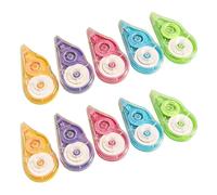 10 correttori a nastro, 8 m x 5 mm, per creazione di biglietti, scrapbooking, ricaricabili, per un totale di 80 m, dispenser ad alta capacità