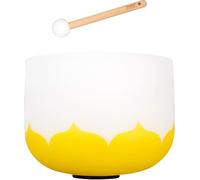 10" Crystal Singing Bowl Lotus 432 Hz E - Giallo (Solar Pllexus Chakra) incl. 1 legno Mallet