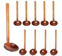 10 cucchiai da minestra in legno con manico lungo, cucchiaio da zuppa giapponese, cucchiai in legno per ramen, mestolo grande per pentola calda, manico lungo, cucchiaio a guscio di tartaruga, per