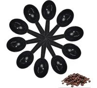 10 cucchiai dosatori, 7 g, in plastica, misurino in plastica, misurino in plastica, misurino riutilizzabile in plastica, misurino per caffè, tè, latte in polvere (nero)