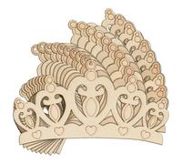 10 cuori in legno da principessa a forma di corona a forma di cuore da 3 mm per capelli (6 x 11 cm, foro centrale superiore)