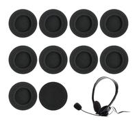 10 cuscinetti in schiuma per auricolari, cuscinetti in schiuma per auricolari, Ø60 mm, nero, ricambio universale, compatibili con cuffie Logitech H390, H600, H609, H760, G330, K550, confortevoli