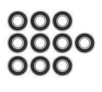10 cuscinetti neri 6202 RS, cuscinetti a sfere a gola profonda in acciaio, diametro interno 15 mm, diametro esterno 35 mm, durevoli e per piccoli motori, cambi, apparecchi