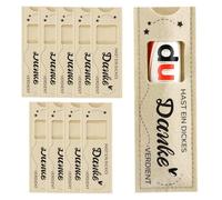 10 custodie in feltro per barrette di cioccolato, design "Hai meritato un grande grazie", Felice che tu sia qui, regali per colleghi e dipendenti