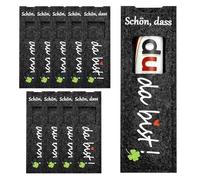 10 custodie in feltro per barrette di cioccolato "Felice che tu sia qui" | Confezione regalo creativa per dipendenti, colleghi e regali di ringraziamento