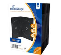 10 custodie per cd e dvd Mediarange slim 9mm doppie a 2 posti come film e videogiochi con tasca trasparente per copertina di alta qualità