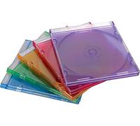 10 custodie sottili colorate per CD/DVD, 5,2 mm, colori assortiti, confezione da 10