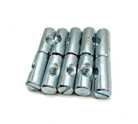 10 dadi a croce M6 x 25 mm per il fissaggio di mobili per lettini e sedie. Dado con filettatura centrale piatta