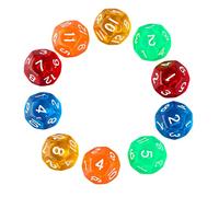 10 Dadi Acrilici a 12 Facce Cubi Numerici Digitali Colorati Angolo Rotondo per Bambini Giocattoli Educativi Giochi da Tavolo Fai da Te Kit Set Digitale Giocattoli Educativi Set Acrilico Esaedro