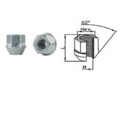 10 DADI CONICI APERTI M14x1,25L=25mm Ch19