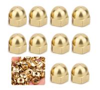 10 dadi esagonali M8, in ottone, dado per cappello, dadi per viti, M8, in ottone, testa a cupola esagonale, dado filettato e bullone filettato, dadi per cappelli per fissaggio veicoli