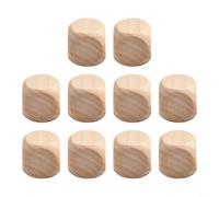 10 Dadi in Grezzo 8mm per Lavoretti Fai-da-Te 10 Dadi in Grezzo | naturale liscio, per facile da dipingere, ideale per scuola e hobby, per superficie pronta all'uso(16mm)
