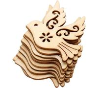 10 decorazioni in legno marrone a forma di colomba della pace, decorazioni per la casa, per albero di Natale, decorazioni per la casa