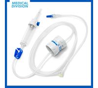 AIESI® Deflussori per flebo monouso sterili latex/dehp free 2 vie con regolatore di flusso microgoccia ad alta precisione 60g/ml ed attacco luer lock senza ago HOSPIFLOW MICRO (Confezione da 10 pezzi)